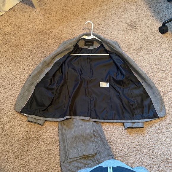 Like new Womens Banana Republic double breasted plaid Suit SET Pants Jacket 2 4 - Picture 8 of 15